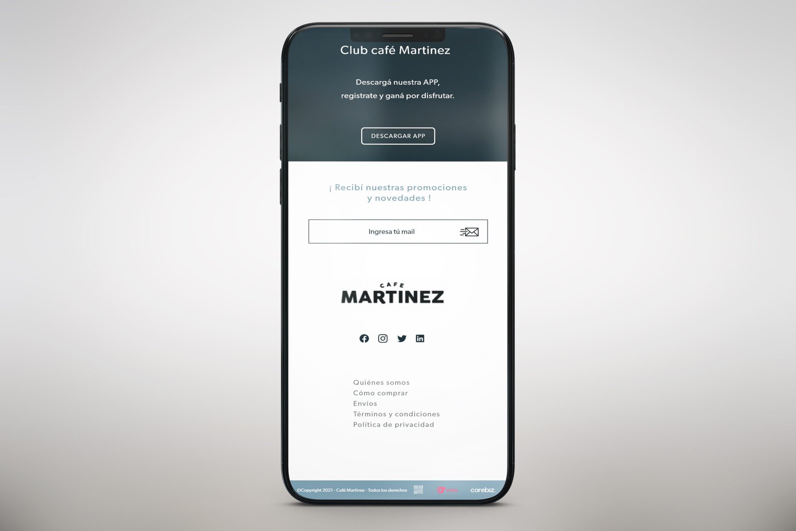 Footer Mobile Cafe Martinez